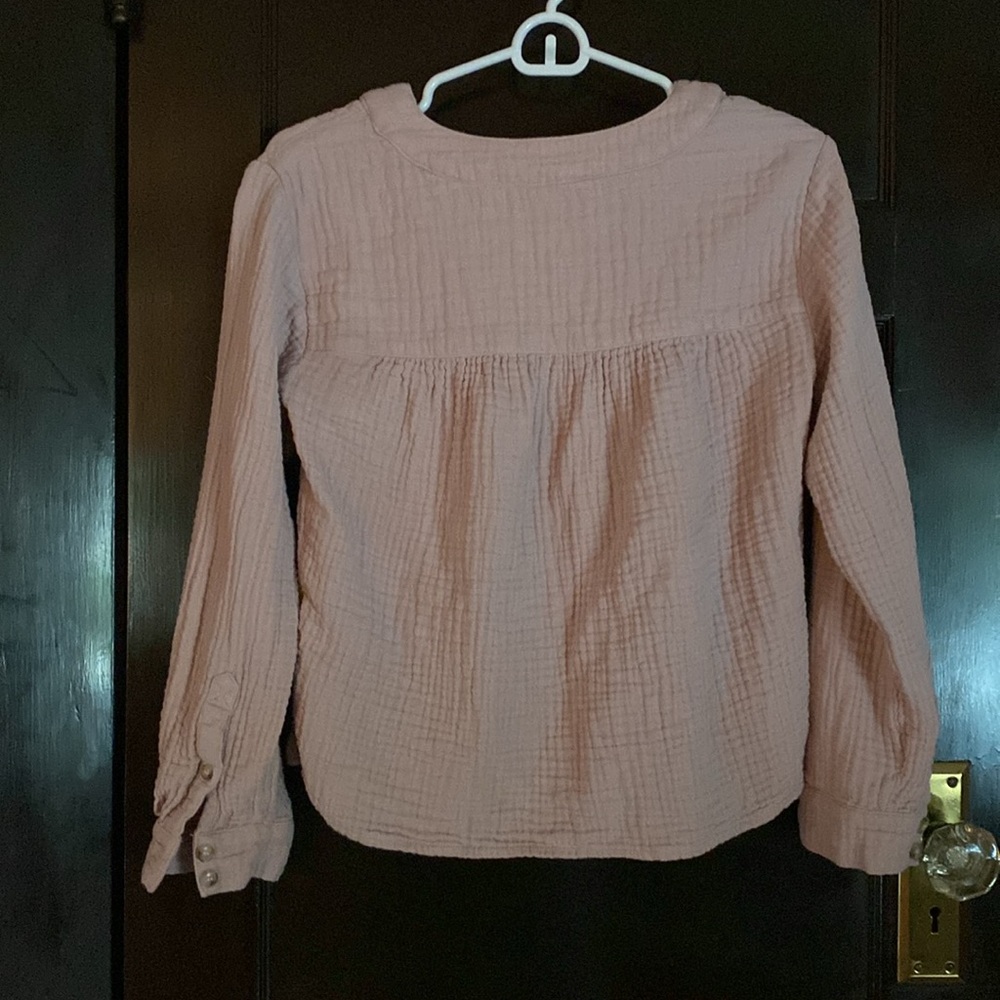 Madewell Pink Waffle Knit Button Shirt - Picture 3 of 3